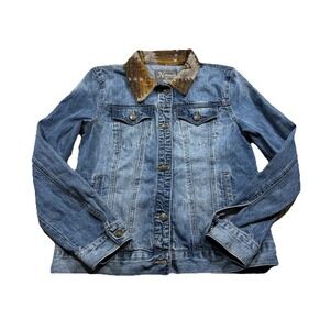 Natural Selections Denim Jean Jacket Pattern Aztec Bohemian Country Western M